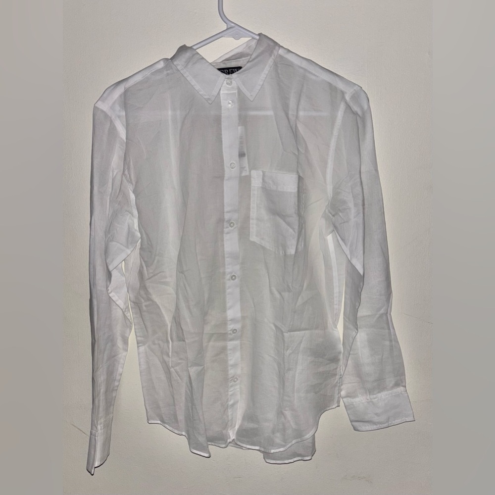 NWT J.Crew Garçon classic shirt in cotton poplin Size 2 White Preppy Cotton - Picture 5 of 13